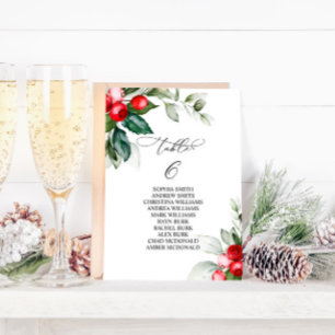 Christmas Greenery Table Number 6 Seating Chart