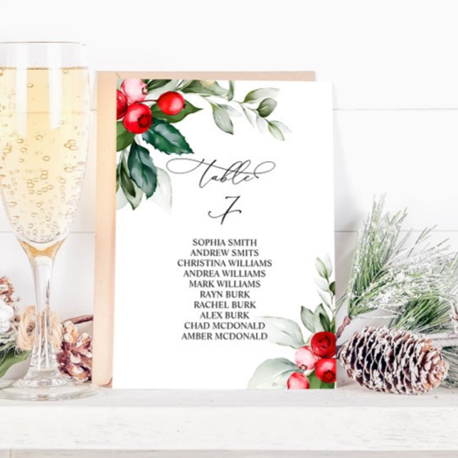 Christmas Greenery Table Number 7 Seating Chart (Creator Uploaded)