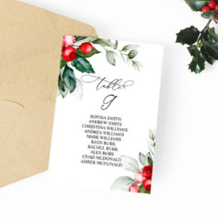 Christmas Greenery Table Number 9 Seating Chart