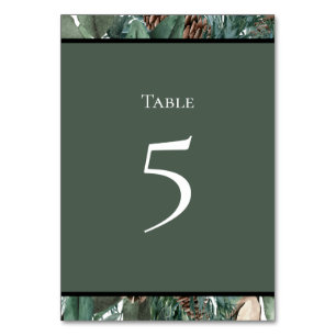 Christmas Greenery Table Number Card