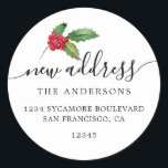 Christmas Greenery We've Moved New Address label<br><div class="desc">Christmas greenery we've moved moving announcement return address labels: let your friends and family know about your new address with these chic, modern and simple return address labels. Simply add your names and address in off-black elegant script calligraphy and stylish typography on a white background with a stylish touch of...</div>