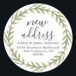 Christmas Greenery We've Moved New Address label<br><div class="desc">Christmas greenery we've moved moving announcement return address labels: let your friends and family know about your new address with these chic, modern and simple return address labels. Simply add your names and address in offblack elegant script calligraphy and modern typography on a white background with a stylish touch of...</div>