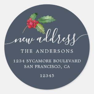 Christmas Greenery We've Moved New Address label