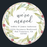 Christmas Greenery We've Moved New Address label<br><div class="desc">Christmas greenery we've moved moving announcement return address labels: let your friends and family know about your new address with these chic, modern and simple return address labels. Simply add your names and address in off-black elegant script calligraphy and stylish typography on a white background with a stylish touch of...</div>