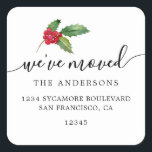 Christmas Greenery We've Moved New Address label<br><div class="desc">Christmas greenery we've moved moving announcement return address labels: let your friends and family know about your new address with these chic, modern and simple return address labels. Simply add your names and address in off-black elegant script calligraphy and stylish typography on a white background with a stylish touch of...</div>