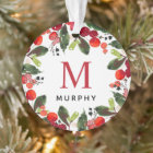 Christmas Greenery Wreath Family Monogram Photo