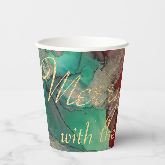 Christmas Greens and Reds Paper Cups (Front)