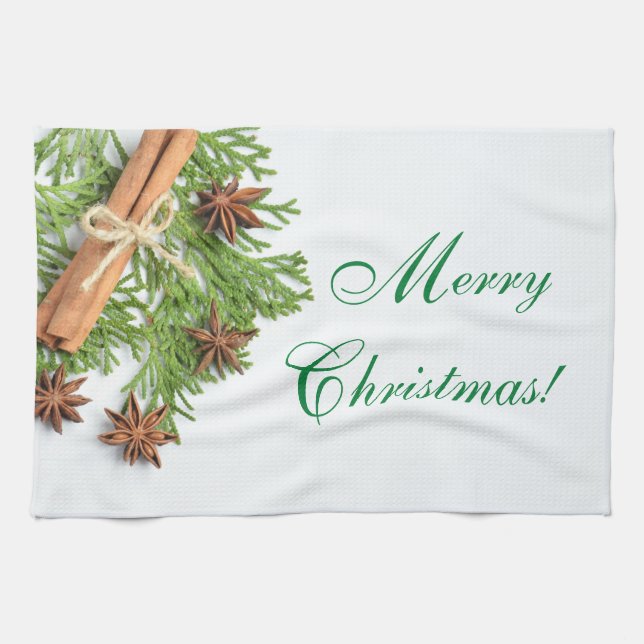 Christmas Greens and Things Kitchen Towel (Horizontal)