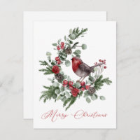 Christmas Greens, Pine Cones, Red Grey Wren