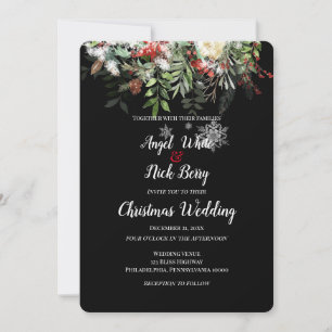Christmas Greens/Snowflakes/Holiday Wedding Announcement