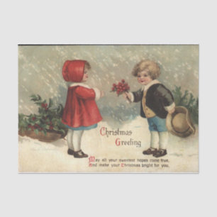 Christmas Greeting by Ellen Clapsaddle Tissue Paper