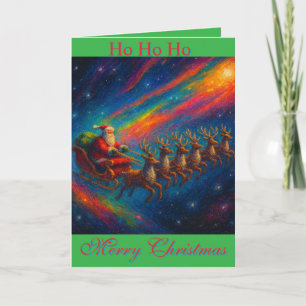 Christmas Greeting Card - Cosmic Santa Reindeer