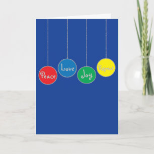 Christmas Greeting Card/Envelope "Ornaments" Holiday Card