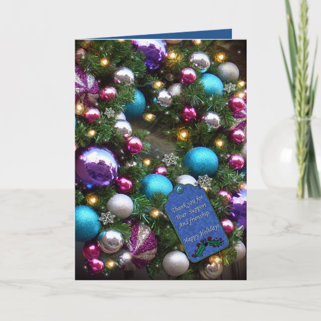 Christmas greeting card Thank you from business (Front)