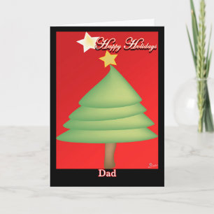 Christmas greeting Card Tree Happy Holidays Dad