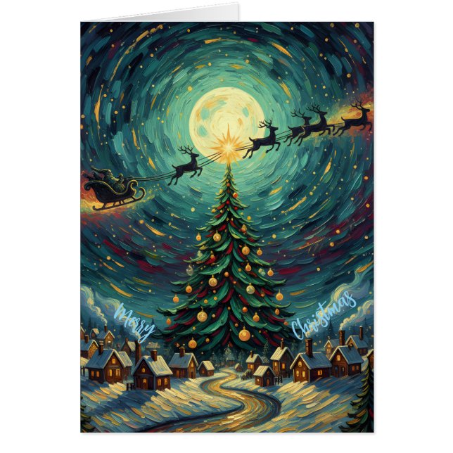 Christmas Greeting Card - Van Gogh Starry Sky (Front)