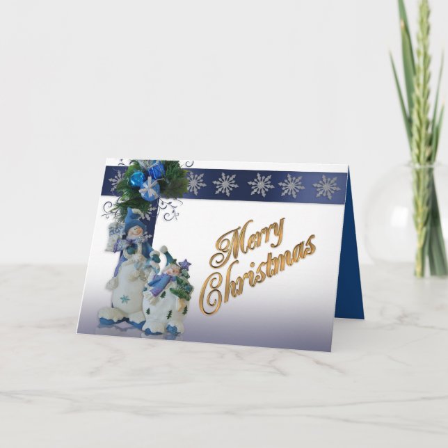 Christmas Greeting card with snowman (Front)