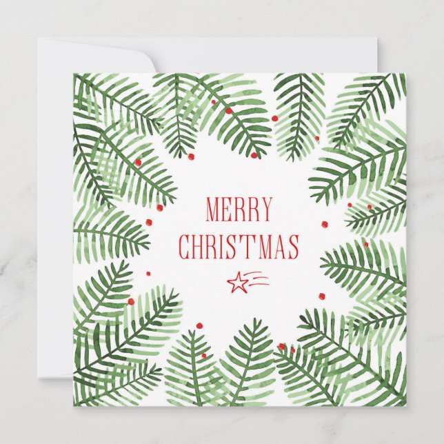 Christmas greeting card with winter holiday frame (Front)