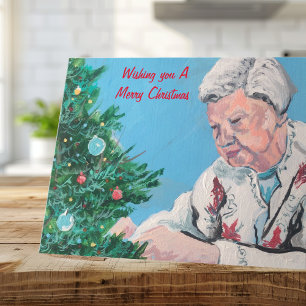 Christmas greeting from NANNY/GRAMMY handpainted  Card