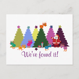 Christmas Greeting postcards: Santa and his deers Holiday Postcard