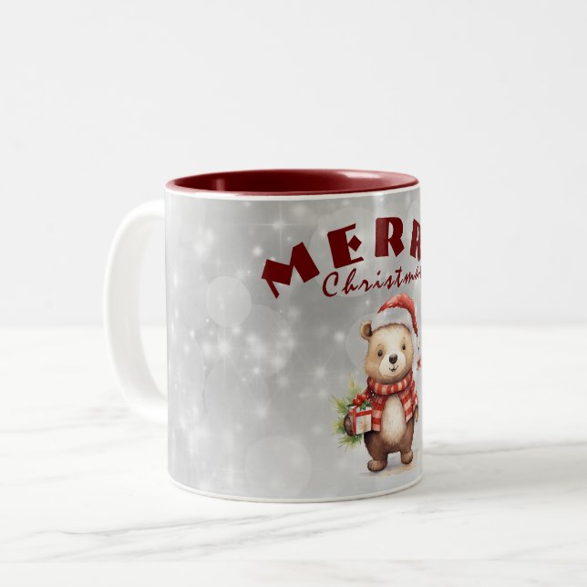 Christmas greeting  Two-Tone coffee mug (Front Left)