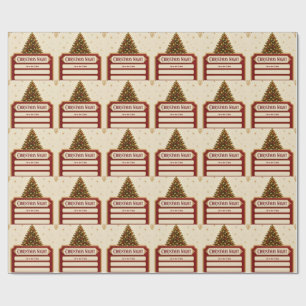Christmas Greeting, Vintage Christmas Ticket Holid Wrapping Paper
