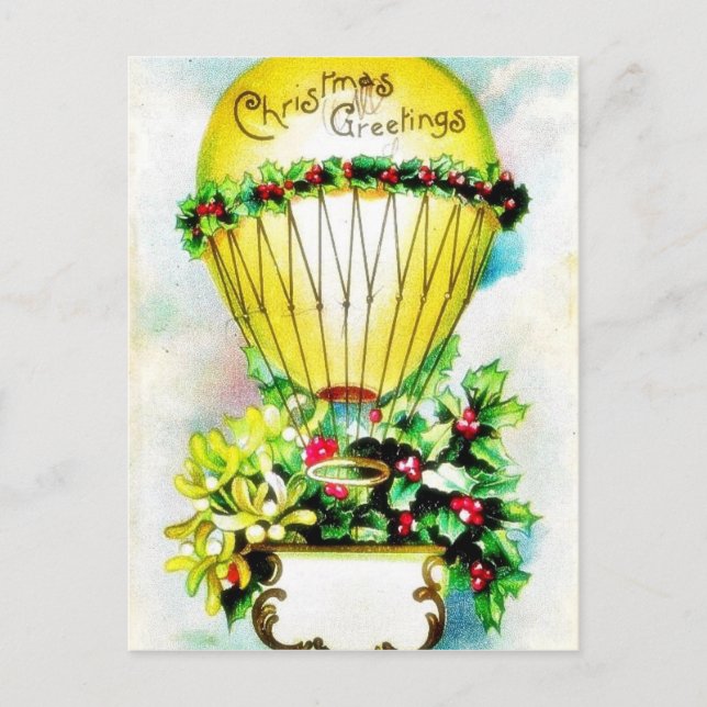 Christmas greeting with christmas balloon holiday postcard (Front)