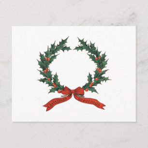 Christmas Greeting Wreath - Red & Green Classic Enclosure Card