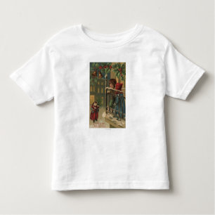 Christmas GreetingKids Watching Santa Toddler T-Shirt