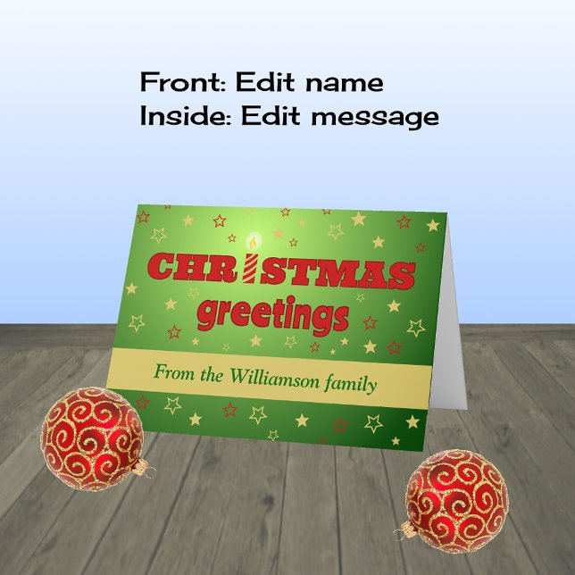 Christmas greetings candle personalised holiday card (Creator Uploaded)
