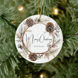 Christmas Greetings Ceramic Tree Decoration