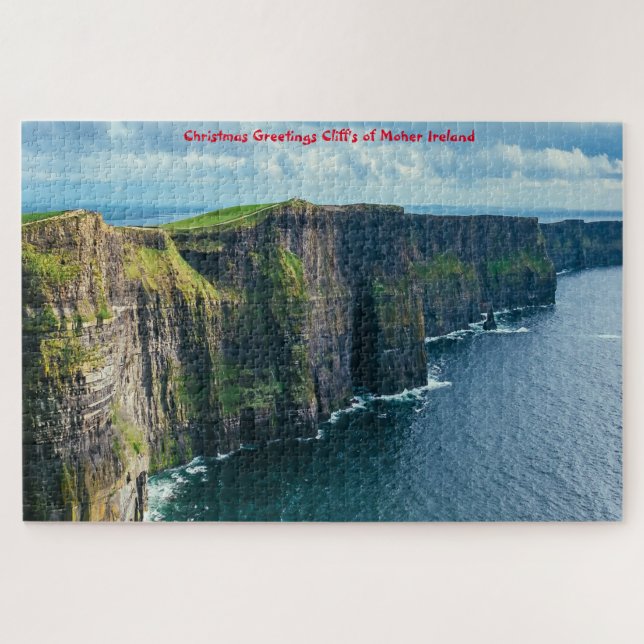 Christmas Greetings Cliff's of Moher Ireland Jigsaw Puzzle (Horizontal)
