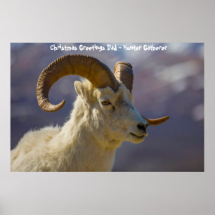 Christmas Greetings Dad Hunter Gatherer Poster