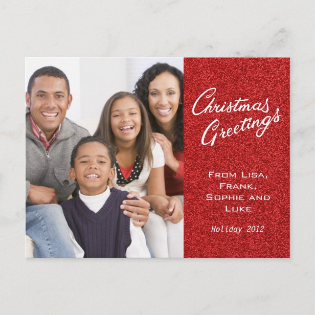 Christmas Greetings Family Holiday Card (Front)