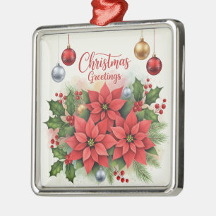 Christmas Greetings, Festive, Metal Tree Decoration