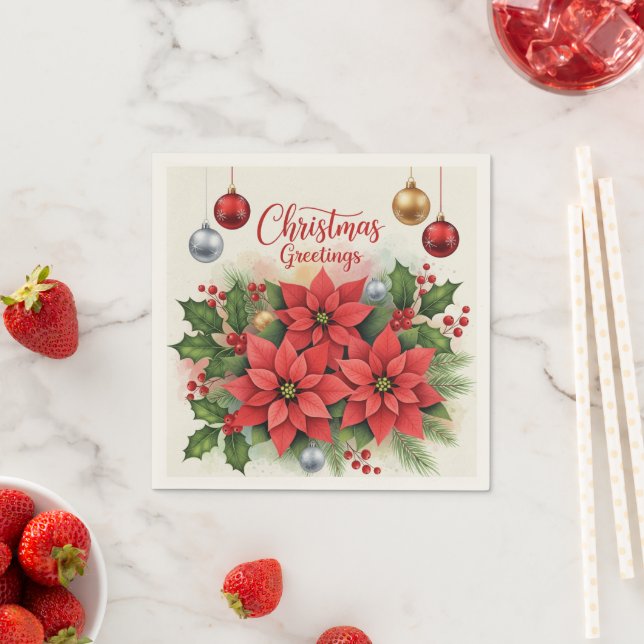 Christmas Greetings, Festive, Napkin (Insitu)