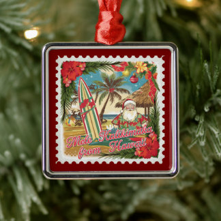 Christmas Greetings from Hawaii Holiday  Metal Tree Decoration