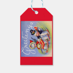 Christmas Greetings from Mr. and Mrs. Snowman  Gift Tags