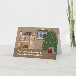Christmas Greetings From North Carolina Holiday Card