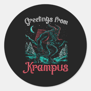 Christmas Greetings From Ss Vom Krampus Festive Ho Classic Round Sticker