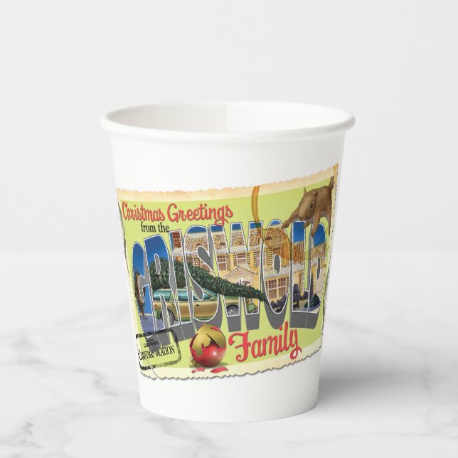 Christmas Greetings from the Griswold Family Paper Cups (Left)