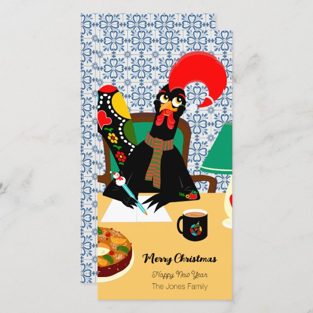Christmas greetings from the Portuguese Rooster Holiday Card (Front/Back)