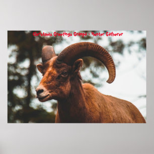 Christmas Greetings Grandpa Hunter Gatherer Poster