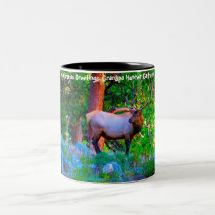 Christmas Greetings Grandpa Hunter Gatherer Two-Tone Coffee Mug