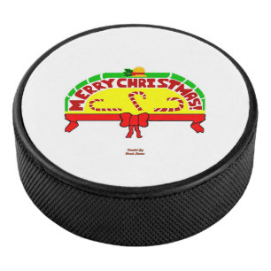 Christmas Greetings Hockey Puck