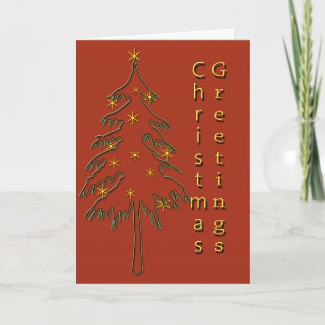 Christmas Greetings Holiday Card (Front)