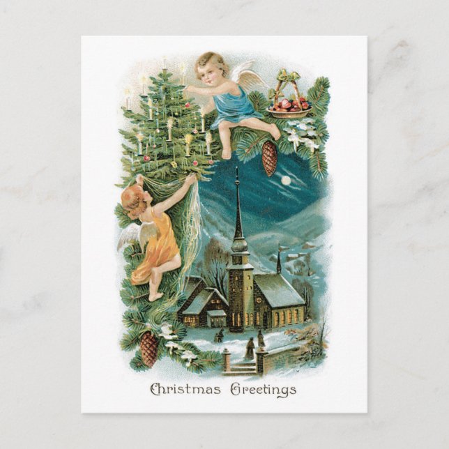 Christmas Greetings Holiday Postcard (Front)