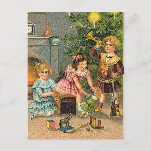 Christmas Greetings Holiday Postcard (Front)