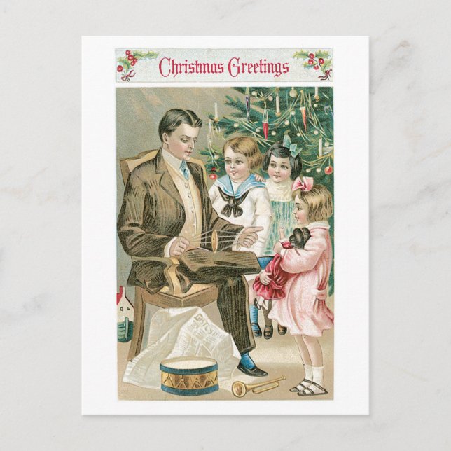 Christmas Greetings Holiday Postcard (Front)