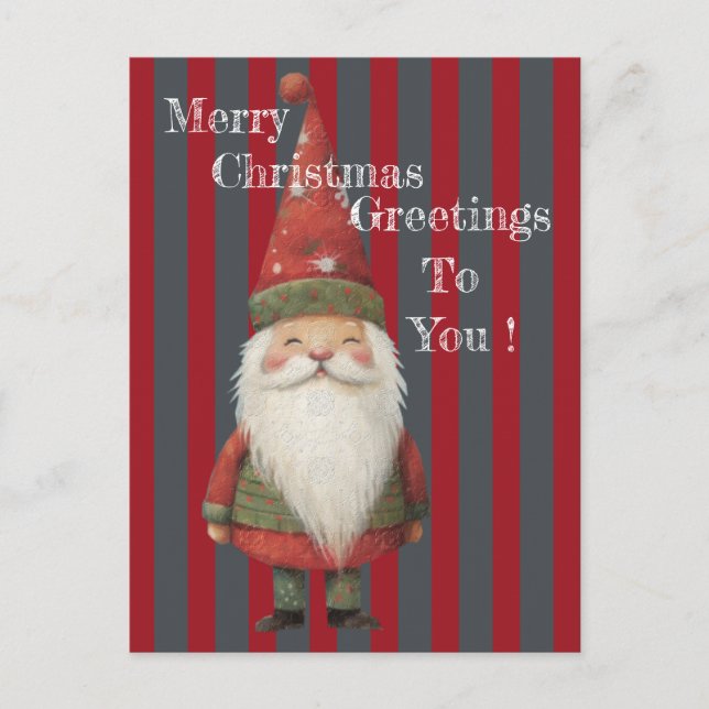 Christmas Greetings Holiday Postcard (Front)